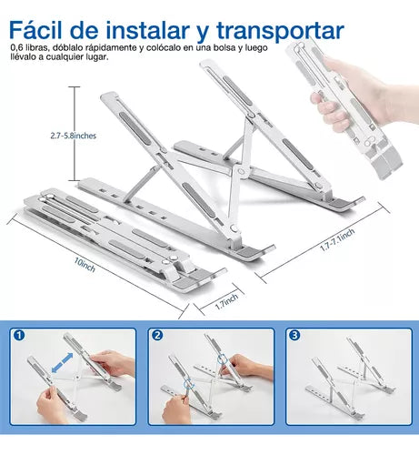 Soporte Notebook Aluminio plegable portatil